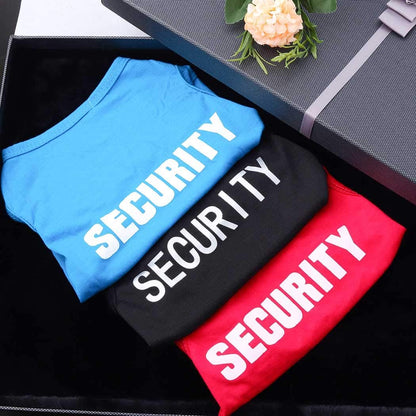 Security Dog Shirt Summer Clothes Pet Puppy T-Shirts Cotton Vest Clothes for Dogs and Cats